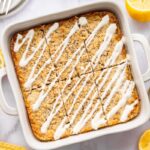 Lemon Poppy Seed Baked Oatmeal with Yogurt Glaze