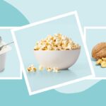 Yogurt, popcorn and walnuts