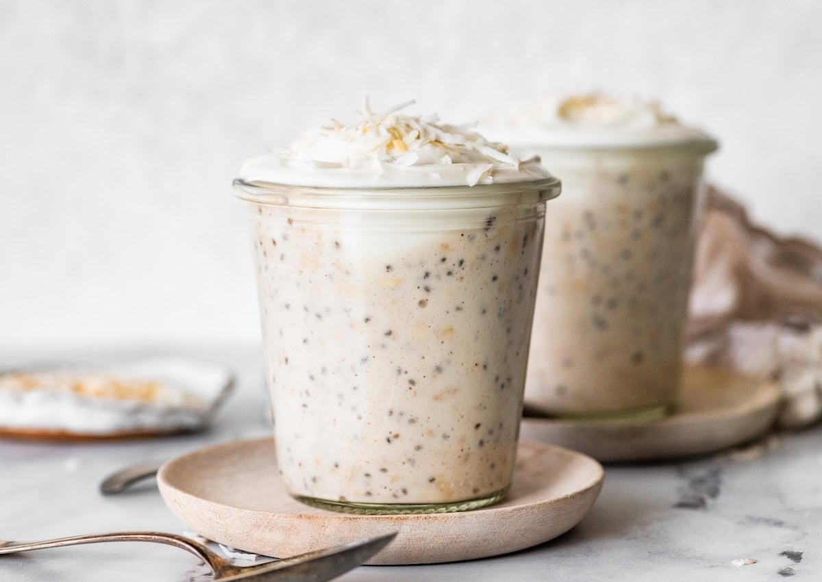 High-Protein Coconut Cream Pie Overnight Oats
