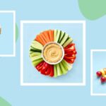 Iced tea, crudite, fruit kebabs